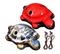 BAZEITFLOW 2pcs Ceramic Ocarina Six Holes Turtle Shaped Beginner Instrument Music for Boys and Girls and Adults