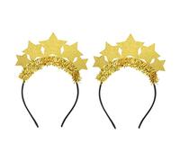 BAZEITFLOW 2pcs Chic Hair Hoops Party Game Props Geometric Star Design for Adults and Kids Fun Hair Decors Headbands for Parties and Gatherings