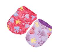 BAZEITFLOW 2Pcs Cute Warm Vests for Dogs Cats Festival Apparel for Pets Adorable Puppy Costume Easy to Wear Xxs Rabbit Clothes Purple Paw Prints