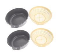 BAZEITFLOW 2pcs Detachable Double-Layer Plastic Drain Basket for Kitchen Fruit and Vegetable Washing Large Capacity Wash Basket with Hanging for Easy Wall Storage and Odor