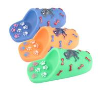 BAZEITFLOW 2pcs Dog Molar Chewing Non-toxic Rubber Slipper Shape with Whistle Sound Bite Resistant Puppy Teething Dental Chew for Teeth Cleaning and Play Random Color Pet Supplies