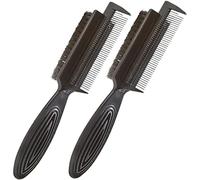 BAZEITFLOW 2pcs Double Sided Smoothing Hair Brush for Broken Hair Removal Practical Barber Styling Tool Comfortable Handle for Effortless Grooming in Salon Home