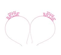 BAZEITFLOW 2Pcs Elegant Bride Hair Hoop with Creative Letters Design Delicate Bridal Headband for Wedding Chic Accessory Suitable for All Hair Types and Styles
