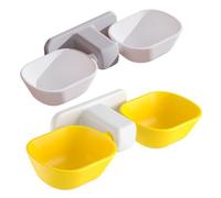 BAZEITFLOW 2Pcs Elevated Cat Bowls Wall Mounted with Pet Neck Guard Dual Food and Water Raised Feeding Dishes Cat Food and Water Bowls for Home and Pet Store Use