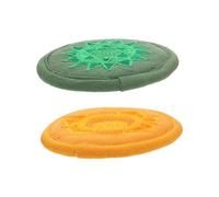BAZEITFLOW 2pcs Embroidered Buddha Sound Bowl Pads Small Green Orange Cushions Non-slip Meditation Mat for Tibetan Singing Bowls Studio Decor