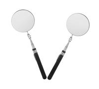 BAZEITFLOW 2pcs Extendable Telescoping Inspection Mirror with Anti-slip Handle for Automotive and Inner Wall Checks Large Convex Surface for Under-car and Tight Space Visibility Ergonomic