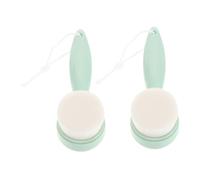 BAZEITFLOW 2pcs Facial Brush for Women Soft Bristle Face Cleaning Tool Reach Handle for Makeup Removal and Daily Skincare Routine Gentle Exfoliating Brush for Sensitive Skin