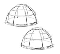 BAZEITFLOW 2Pcs Fire Sprinkler Head Protection Cover with Silver Base 106-132Mm, Metal Mesh Safety Cage for Home Alarm Sensor Shield, Heavy-Duty Sprinkler Head Safety Guard