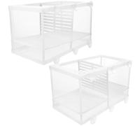 BAZEITFLOW 2pcs Fish Breeding Tank Isolation Box with Divider and Suction Cups Large Aquarium Hatchery Incubator for Fish and Shrimp Separation Random Style