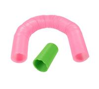 BAZEITFLOW 2pcs Foldable Extendable Small Pet Tunnel for Hamsters Ferrets Rats Plastic Hideout Play Tube Encouraging Exploration Social Interaction and Indoor Outdoor Use Green Pink
