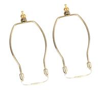 BAZEITFLOW 2Pcs Gold Plated Horn Lamp Harp Holders Durable Lamp Shade Brackets for Table DIY Lighting Replacement