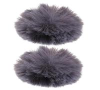 BAZEITFLOW 2pcs Grey 1.0cm Microphone Windscreen Muff Mic Cover Foam Shield for Lavalier and Clip-on Microphones, Windproof Recording Accessories for Streaming and Outdoor Use