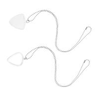 BAZEITFLOW 2pcs Guitar Pick Holder Necklace Transparent Pendant Lightweight Guitar Accessories for Beginners Stylish Plectrum Storage with Heart and Triangle Shapes for Musicians