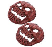 BAZEITFLOW 2pcs Halloween Scary Pumpkin Masks for Adults, Realistic Orange Pu Material with Adjustable Fit and Comfortable Wear, for Trick or Treat and Masquerade Ball Parties