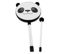 BAZEITFLOW 2pcs Handheld Musical Tambourine with Cute Panda Design Friendly Small Hand Drum for Early Music Education and Party Games Easy to Grip Durable Plastic