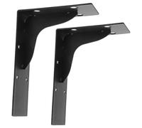BAZEITFLOW 2Pcs Heavy Duty Cold Rolled Steel Shelf Brackets Triangular Wall Supports for Kitchen Bookshelf Display Black Matte Powder Coated Resistant Brackets Shelves