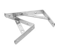 BAZEITFLOW 2pcs Heavy Duty Wall Brackets Floating Shelf Mounting Supports with Polished Brushed Surface Structure for Kitchen Garage Bathroom
