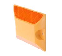 BAZEITFLOW 2pcs High Visibility Reflective Road Markers Double-sided Plastic Slow Down Signs for Vehicle Safety Nighttime Street Pavement Reflectors Weather-resistant Installation