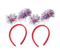 BAZEITFLOW 2pcs Independence Day Party Hair Hoops Headband Props Red White Blue Festival Hair Accessories for July 4th Parade and Cosplay Celebration