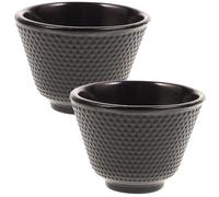 BAZEITFLOW 2pcs Japanese Style Cast Iron Tea Cups Retro Teaware Iron Tea Mug for Home Restaurant Special Drinking Occasions