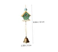 BAZEITFLOW 2pcs Japanese Style Wood Cabin Wind Chime Rustic Hanging Pendant Decor for Garden Balcony Patio Calming Melodious Outdoor Home Ornament