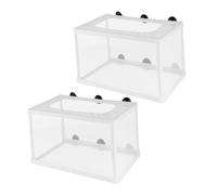 BAZEITFLOW 2pcs Large Fish Breeder Net with Suction Cups White Isolation Hatchery Box for Aquarium Fish Tank Separation for Fry Survival and Breeding Efficiency