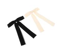 BAZEITFLOW 2pcs Large Mesh Chiffon Hair Bows with Spring Clips Secure Hold French Barrettes for Women and Classic Black White Ribbon Accessories for Versatile Styling and Everyday Use