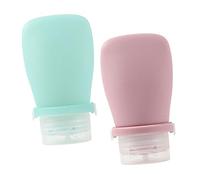 BAZEITFLOW 2Pcs Leak Silicone Travel Bottles Refillable Lotion Containers in Light Green Pink Portable Squeezable Toiletry Bottles for Sunscreen Shampoo Liquid Soap Compact Home Accessories