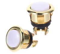 BAZEITFLOW 2Pcs Lighted Round Metal Doorbell Push Buttons Wired Door Bell Button Replacement Weather Resistant Doorbell for Home Office Hotel Use