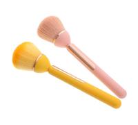 BAZEITFLOW 2pcs Long Handle Makeup Brushes for Blush Highlighter and Loose Powder Ergonomic Travel Friendly Design for Effortless Application and Unique Style