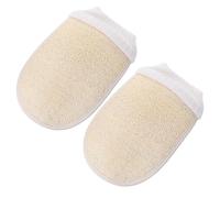 BAZEITFLOW 2pcs Loofah Exfoliating Gloves Body Scrubbers Bath Mitts Natural Material for Deep Cleansing and Gentle Skin Massage Suitable for Neck Shoulders Feet and Full Body Spa Use