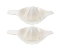 BAZEITFLOW 2Pcs Manual Ceramic Fruit Juicers Portable Lemon Squeezer Kitchen Tool for Citrus Fruits Easy to Use Space Saving Design Household and Commercial Use