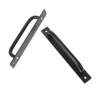 BAZEITFLOW 2PCS Matte Black Aluminum Alloy Barn Door Handles Sliding Kitchen Cabinet Pulls Replacement Gate Hardware with Ergonomic Grip and Easy Installation for Home and Office Doors