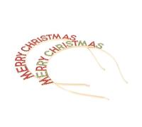 BAZEITFLOW 2pcs Merry Christmas Hair Hoops Festive Headwear Props Xmas Party Headbands Red and Decorative Headdresses for Adults
