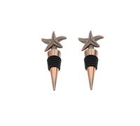 BAZEITFLOW 2pcs Metal Wine Bottle Stopper Bronze Creative Wedding Gift Reusable Plug for Red Wine Beer Vinegar Bottles Home Bar Use