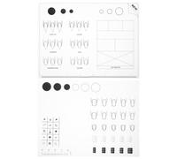 BAZEITFLOW 2pcs Mini Acrylic Nail Training Mat Nail Polishing Mat Silicone Manicure Pad Nail Design Practice Mat Practice Table Art Training Pad White