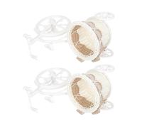 BAZEITFLOW 2Pcs Mini Woven Bicycle Flower Basket with Natural Jute Rope, Portable Rustic Tabletop Storage Basket for Home Decor and Wedding Floral Arrangements