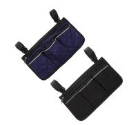 BAZEITFLOW 2pcs Multi-Pocket Wheelchair Armrest Organizer Bag with Reflective Strip for Walkers Rollators Secure Side Storage Pouch for Personal Items Convenient and Visible in Low Light