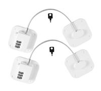 BAZEITFLOW 2pcs Multifunctional Fridge Lock Square White Password Safety Locks for Refrigerator Door Cabinet Drawer Easy Reset Combination No Drilling for Home Office Dormitory Security