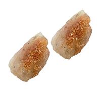 BAZEITFLOW 2pcs Natural Rough Crystals Meditation Stones for Palm Massage and Therapy Portable Lightweight Gemstones with Irregular Shapes Random Coloured Chakra Stones