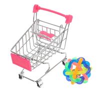 BAZEITFLOW 2pcs Parrot Shopping Cart Toy with Rattan Interactive Educational Chew Toy for Birds for Play and Coordination Development