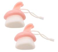 BAZEITFLOW 2pcs Pink Manual Facial Exfoliating Scrubber with Heart-Shaped Handle, Handheld Face Washing Brush for Deep Pore Cleansing, Makeup Removal, and Skin Care
