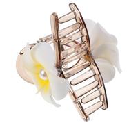 BAZEITFLOW 2pcs Plumeria Flower Hair Claw Clips for Thick Hair Strong Hold Jaw Clamps Decorative Hawaiian Style for Women