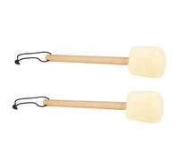 BAZEITFLOW 2Pcs Plush Head Bass Drumsticks Comfortable Percussion Instrument Mallets Wood Handle Durable Adult Drumsticks for Various Musical Styles