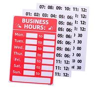 BAZEITFLOW 2pcs PVC Business Hours Signs with Changeable Store Hours for Shop Restaurant Bar Removable Open Closed Display for Office Bakery Cafe Pub
