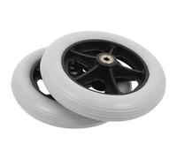 BAZEITFLOW 2pcs PVC Solid Tire Replacement Wheels for Wheelchair Front Castor Easy Installation Fit for Walkers and Shopping Carts Wear-Resistant Mobility Accessories Grey