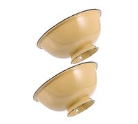 BAZEITFLOW 2Pcs Retro Enamel Noodle Bowls Vintage Rice Ramen Bowls Smooth Surface for Home and Restaurant Use