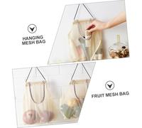 BAZEITFLOW 2pcs Reusable Hanging Mesh Storage Bags for Kitchen Wall Mounted Fruit Vegetable Organizer Breathable Net Pouch with Capacity for Fruits Vegetables Bathroom Supplies