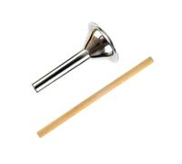 BAZEITFLOW 2pcs Sausage Stuffer Kit Stainless Steel Sausage Filler Tube Wood Handle Safe for Use Easy to Clean Kitchen Tool for People Who Love Making