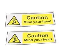 BAZEITFLOW 2pcs Self Adhesive Watch Your Head Warning Signs Caution Safety Stickers for Home Office Factory Use
